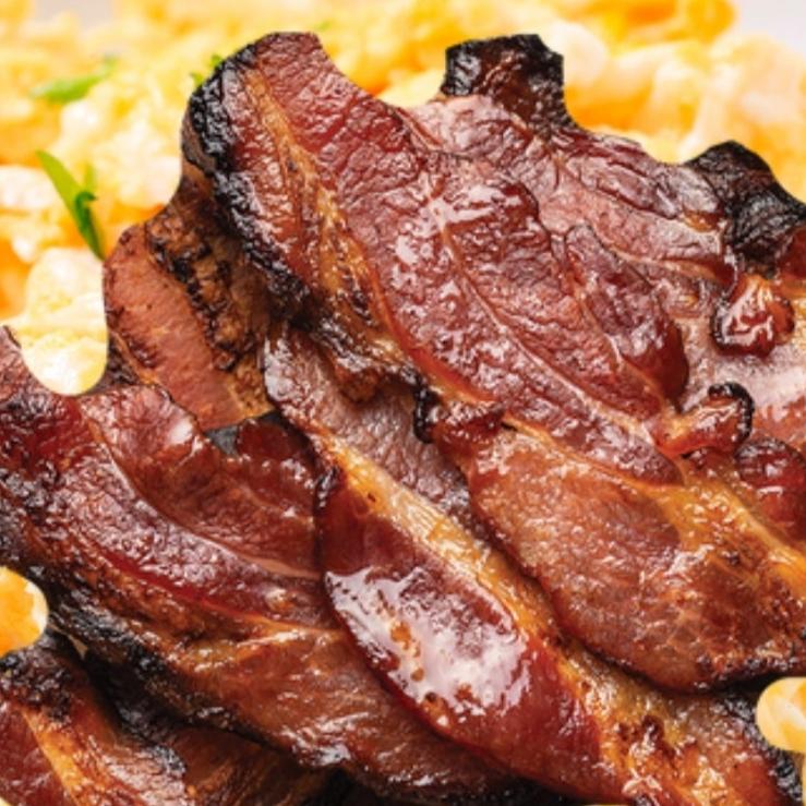 Scrambled Eggs with Halal Beef Bacon