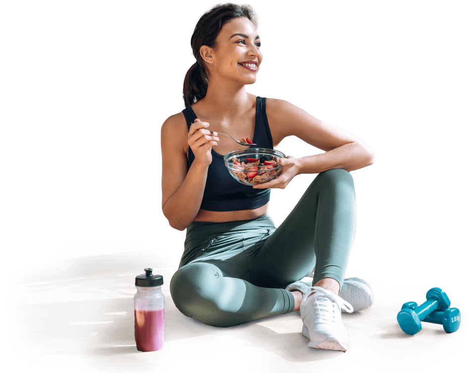Customer enjoying a Meal Prep Ottawa meal after a workout