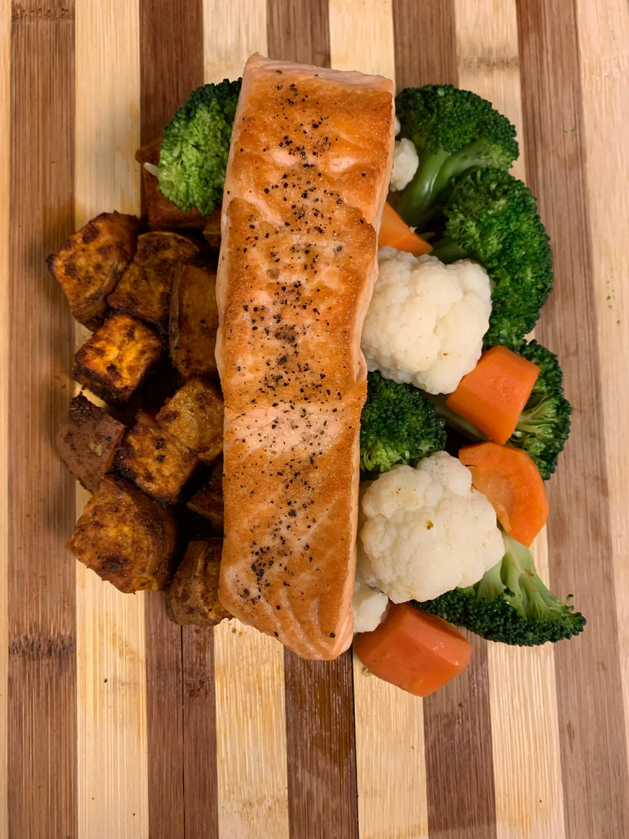 Salmon, Sweet Potato, Mixed Vegetables Meal Meal Prep Ottawa
